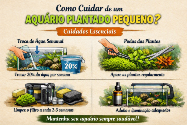 Como cuidar de um aquário plantado pequeno