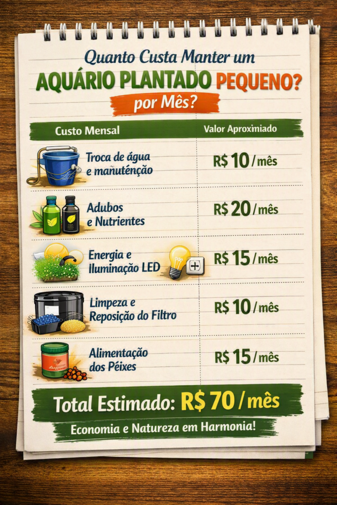 Quanto Custa Manter um Aquário Plantado Pequeno por Mês