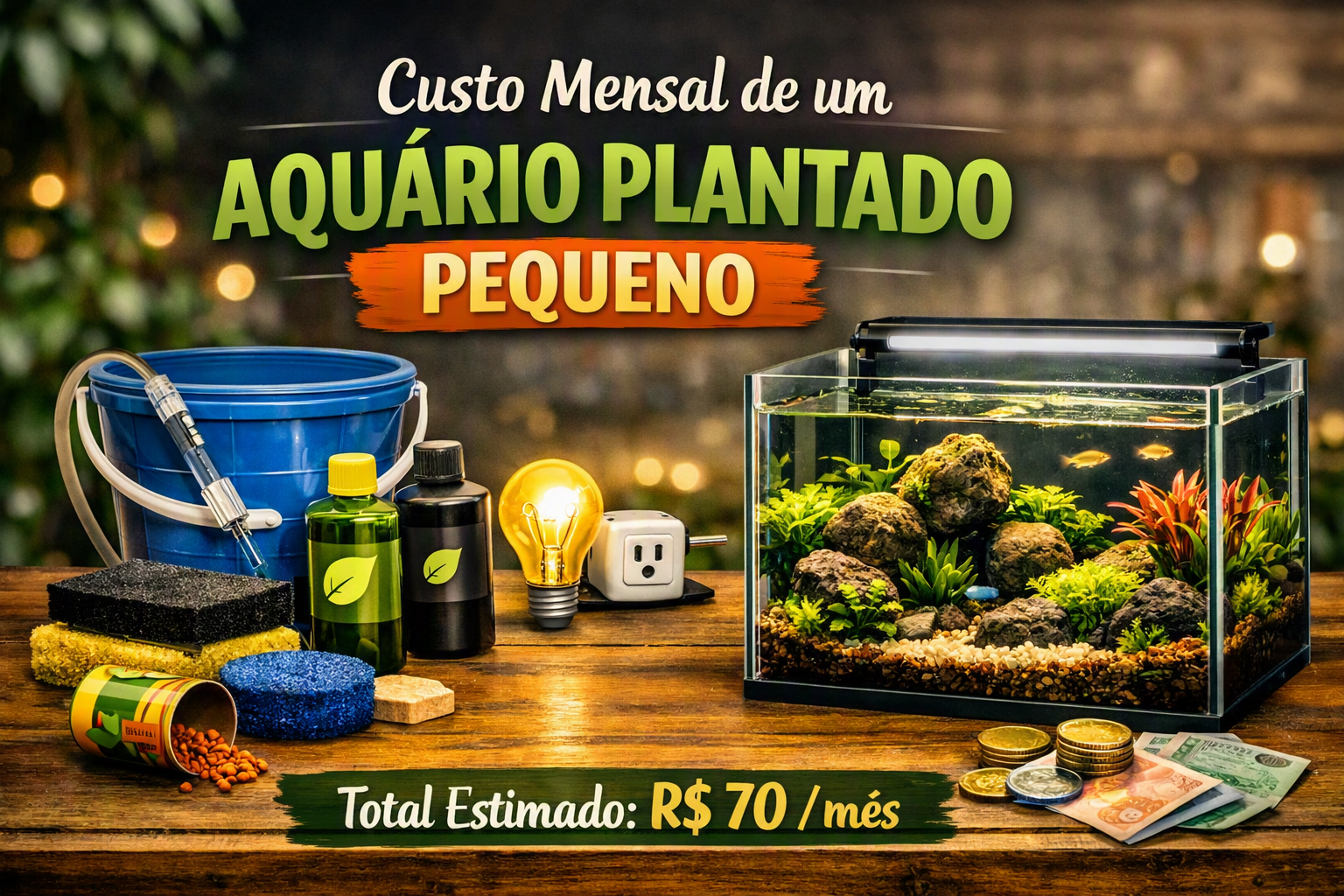 Quanto custa manter um aquário plantado pequeno por mês
