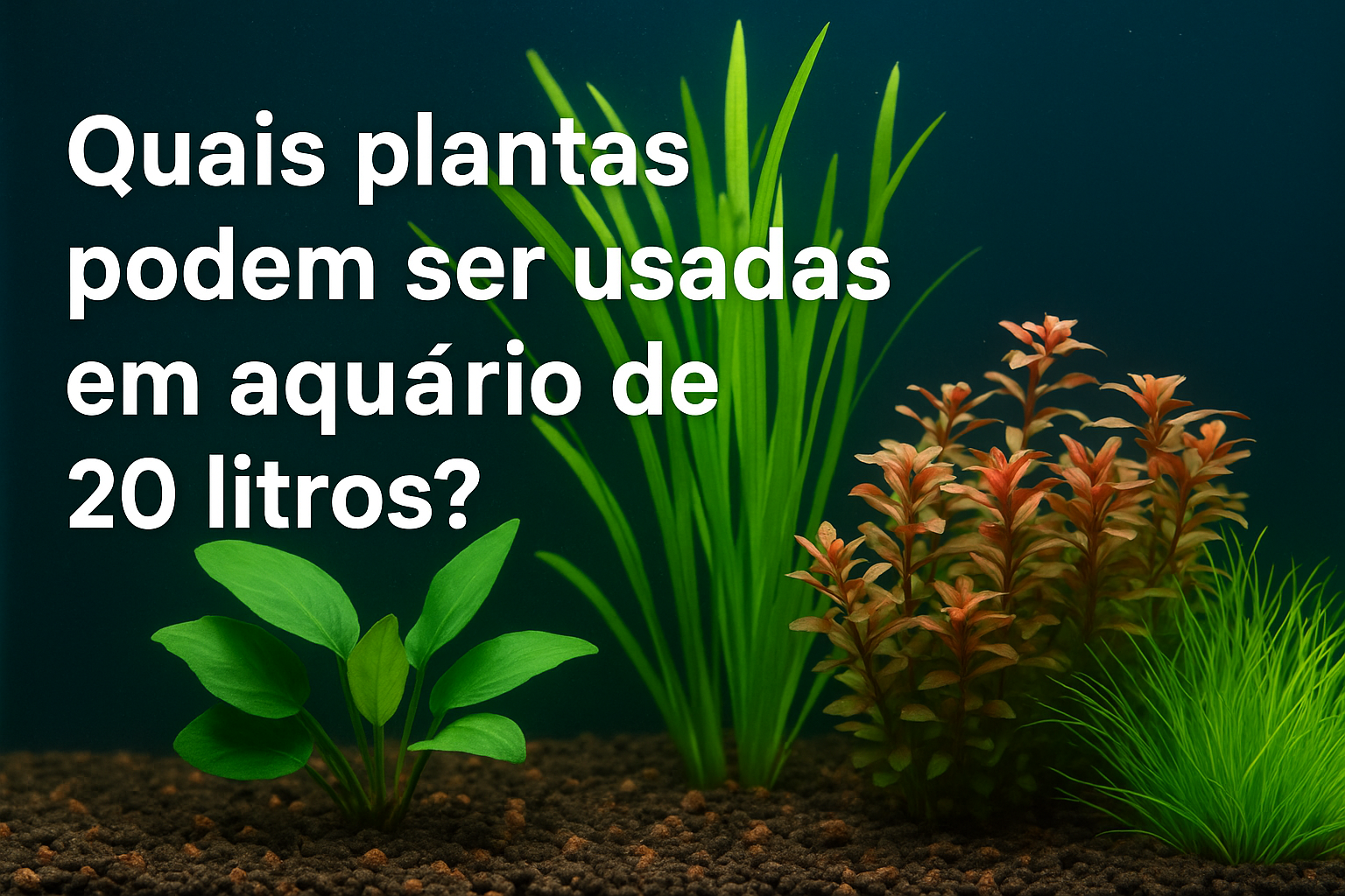 Quais plantas podem ser usadas em aquário de 20 litros?
